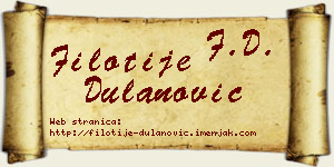 Filotije Dulanović vizit kartica